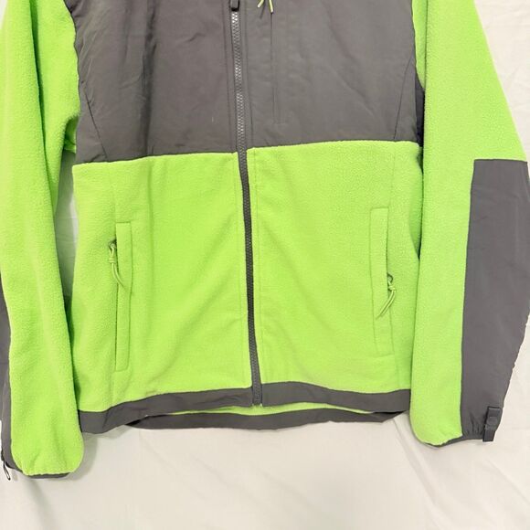 Fleece Softshell Jacket Neon Green and Gray Womens’s Large - Picture 4 of 10